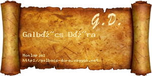 Galbács Dóra névjegykártya